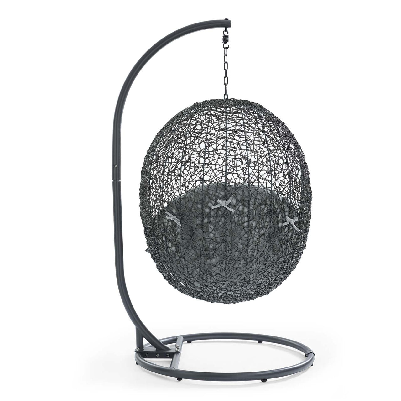Hide Outdoor Patio Swing Chair With Stand, Gray