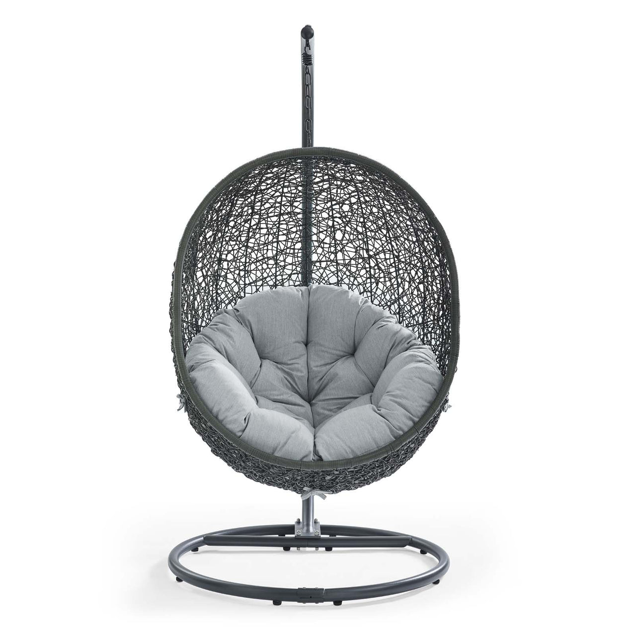 Hide Outdoor Patio Swing Chair With Stand, Gray