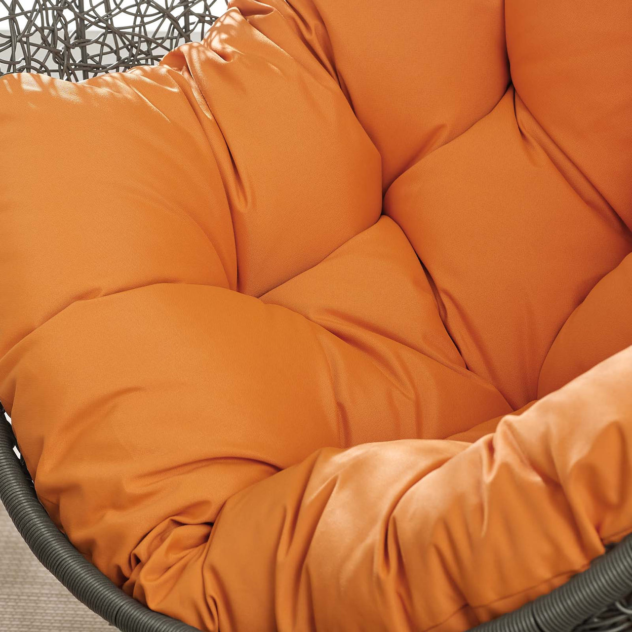 Hide Outdoor Patio Swing Chair With Stand, Gray & Orange