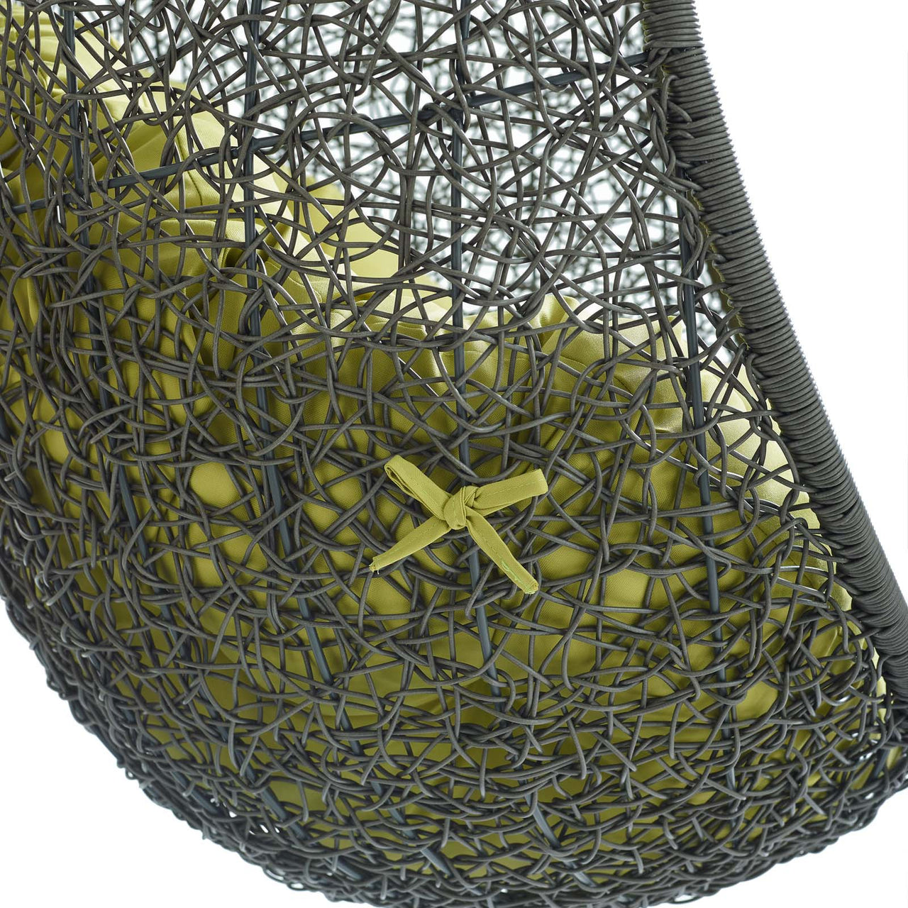 Shell Alfresco Swing Chair w/ Stand, Gray & Peridot