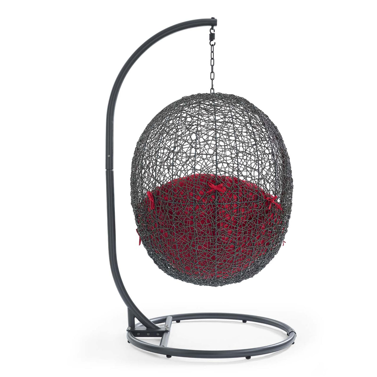 Shell Alfresco Swing Chair w/ Stand, Gray & Red
