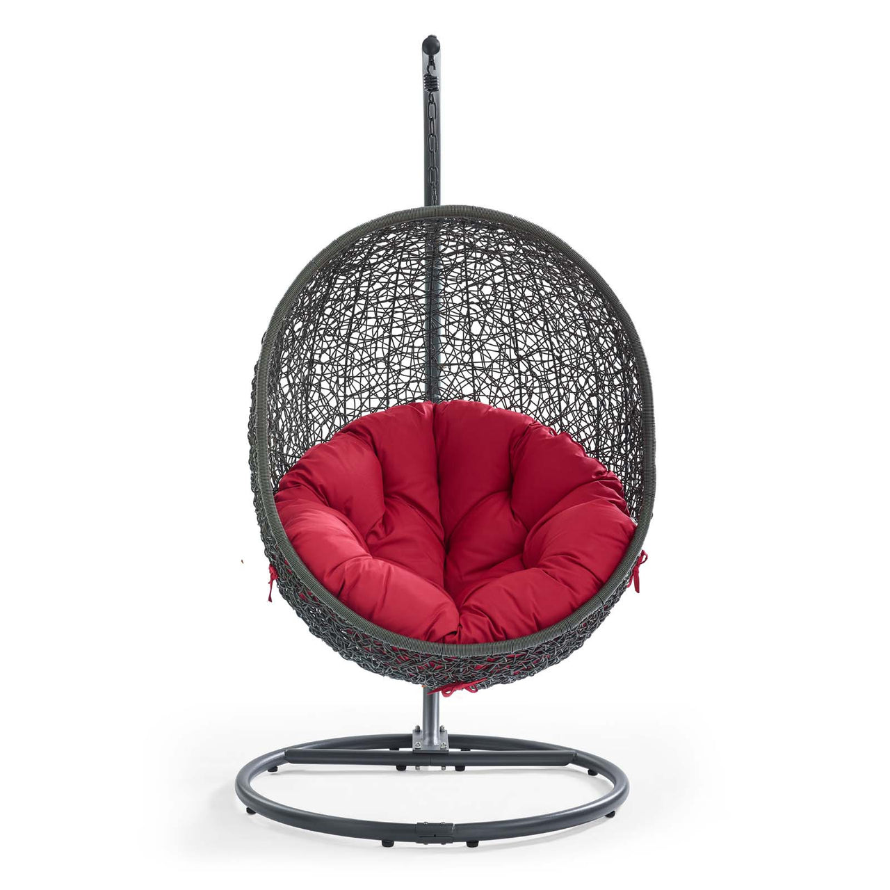 Shell Alfresco Swing Chair w/ Stand, Gray & Red