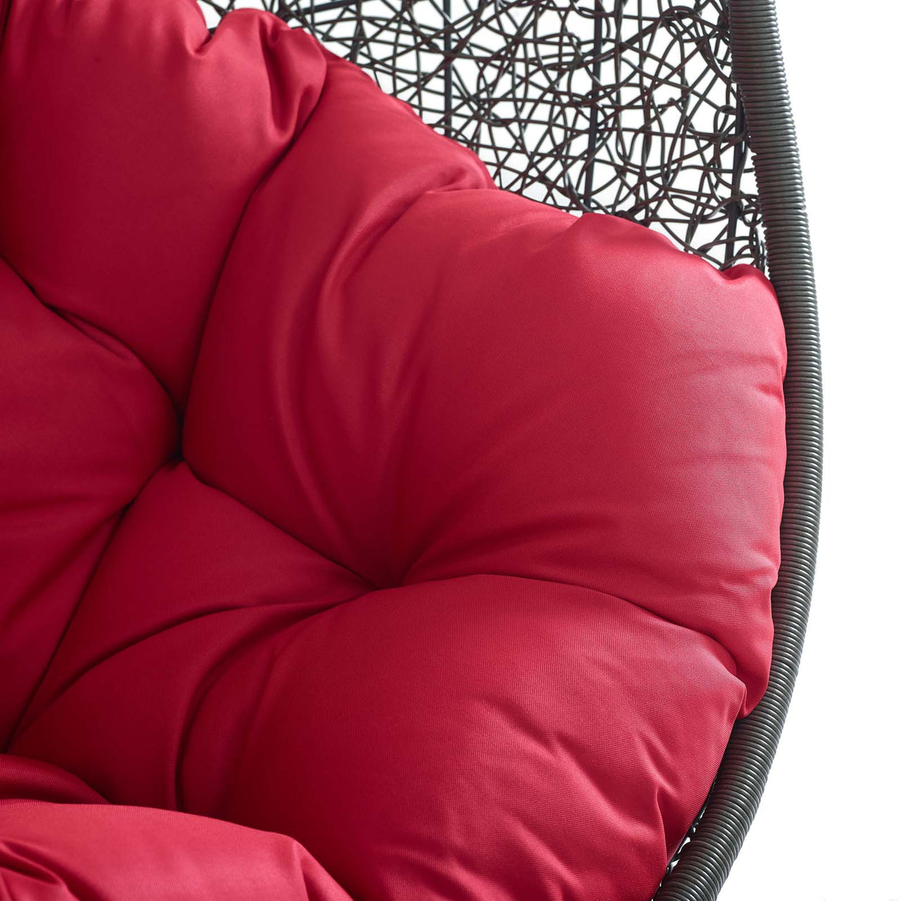 Shell Alfresco Swing Chair w/ Stand, Gray & Red