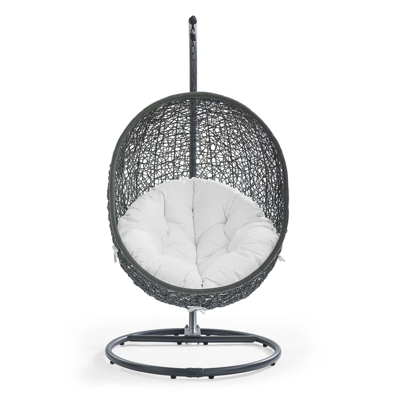 Shell Alfresco Swing Chair w/ Stand, Gray & White