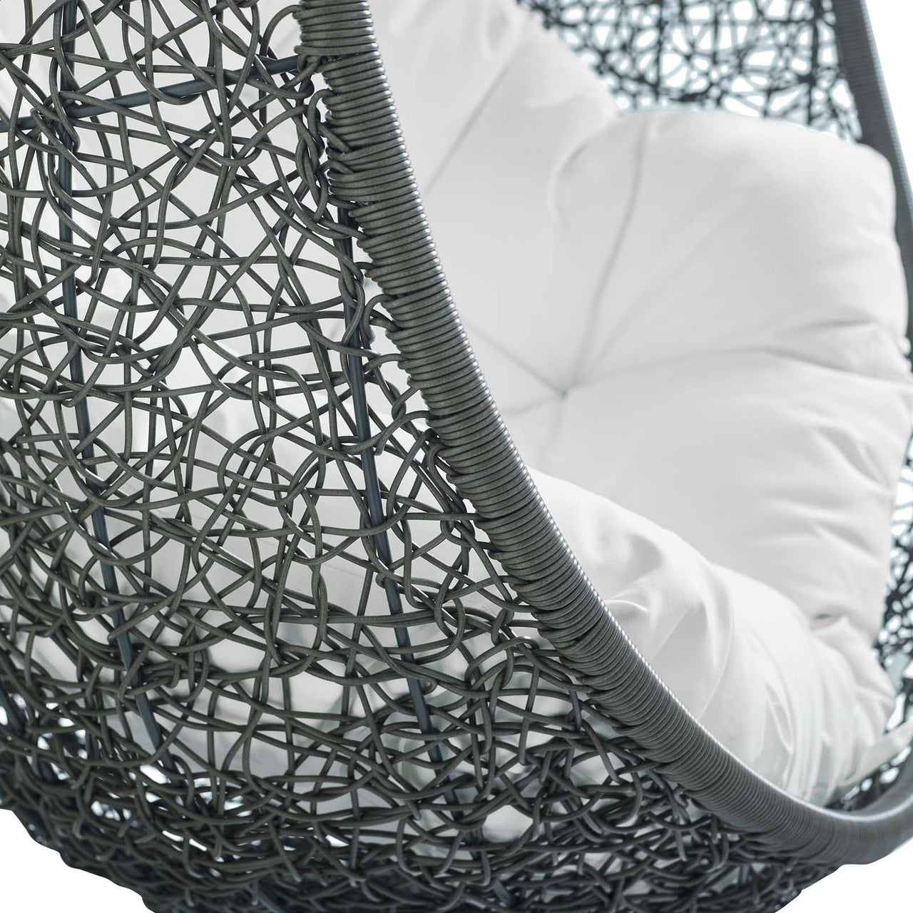 Shell Alfresco Swing Chair w/ Stand, Gray & White