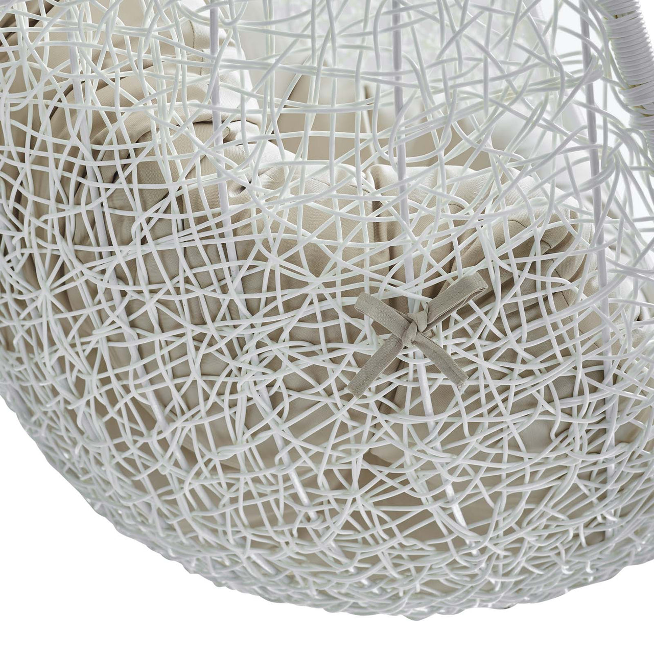Shell Alfresco Swing Chair w/ Stand, White & Beige