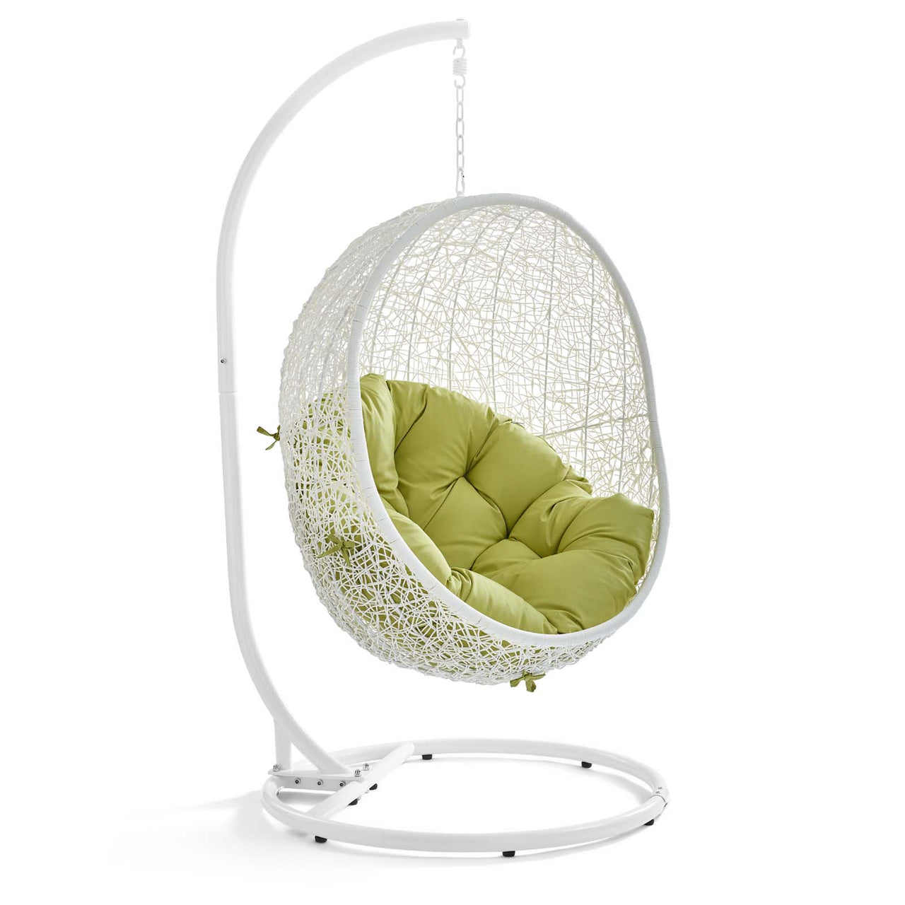 Hide Outdoor Patio Swing Chair With Stand, White & Peridot