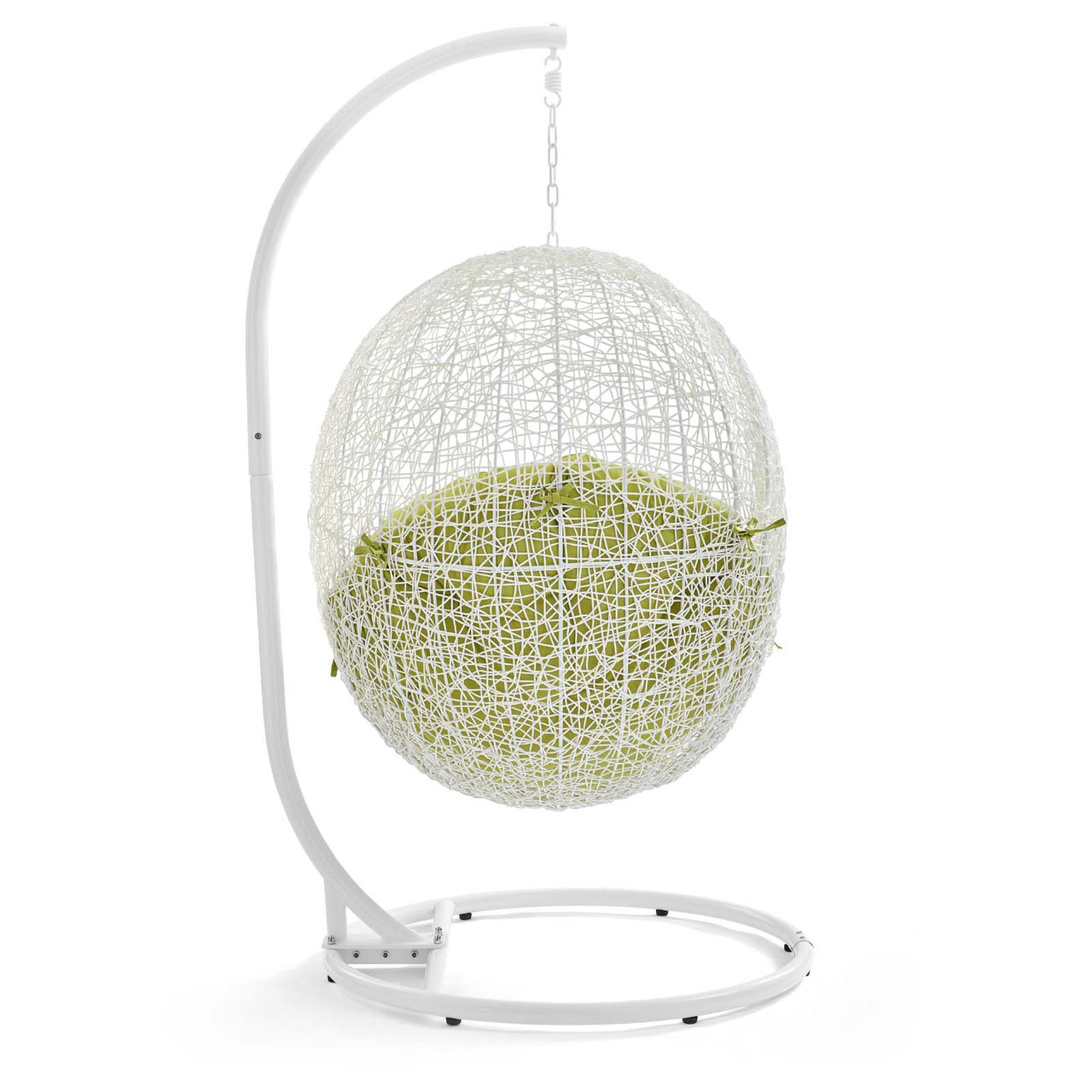 Hide Outdoor Patio Swing Chair With Stand, White & Peridot