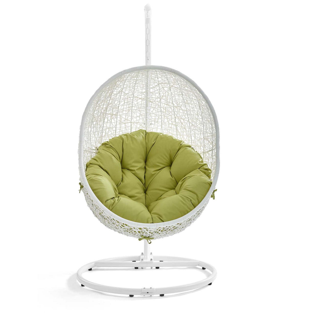 Hide Outdoor Patio Swing Chair With Stand, White & Peridot