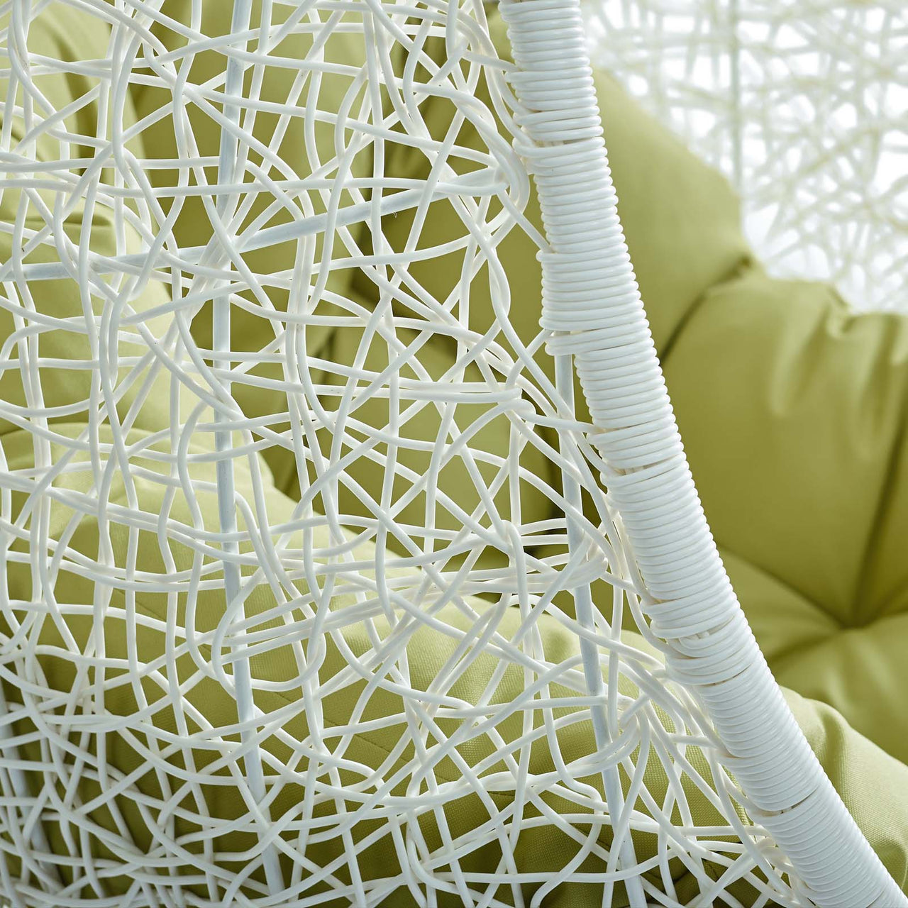 Hide Outdoor Patio Swing Chair With Stand, White & Peridot