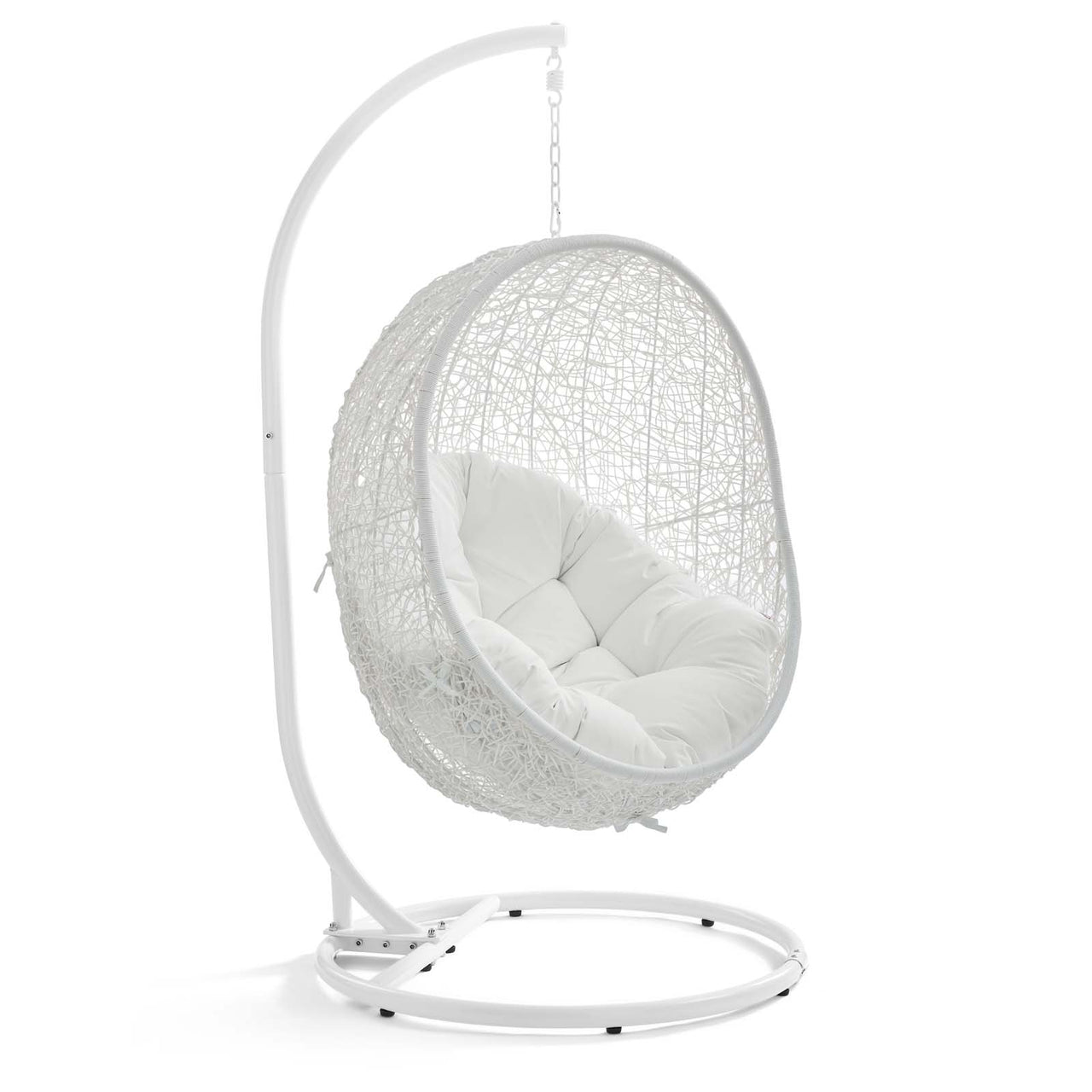 Shell Alfresco Swing Chair w/ Stand, White