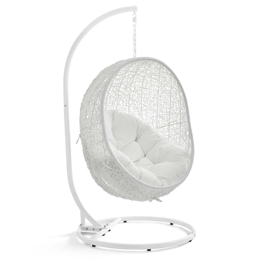 Shell Alfresco Swing Chair w/ Stand, White