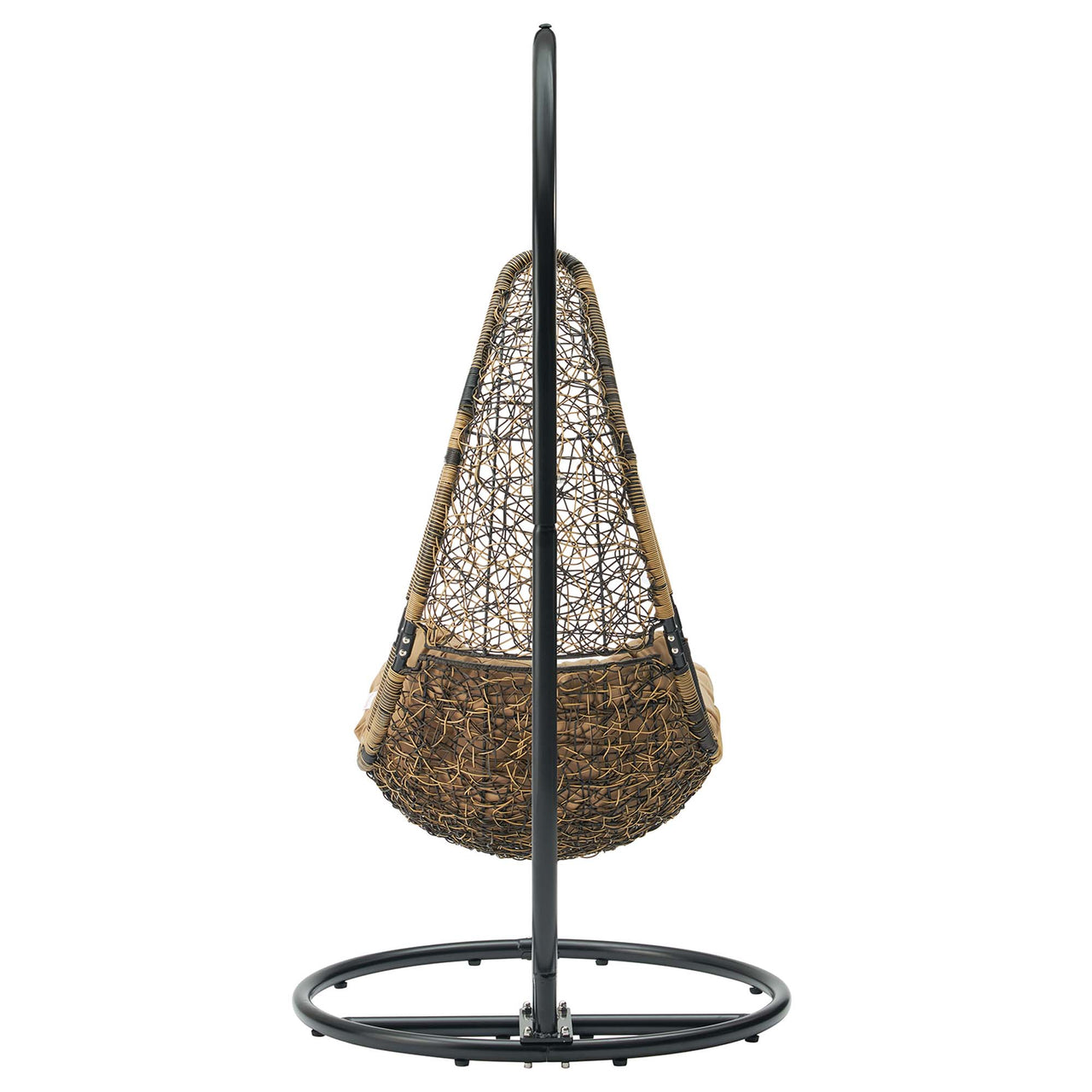Abate Wicker Rattan Outdoor Patio Swing Chair, Black & Mocha