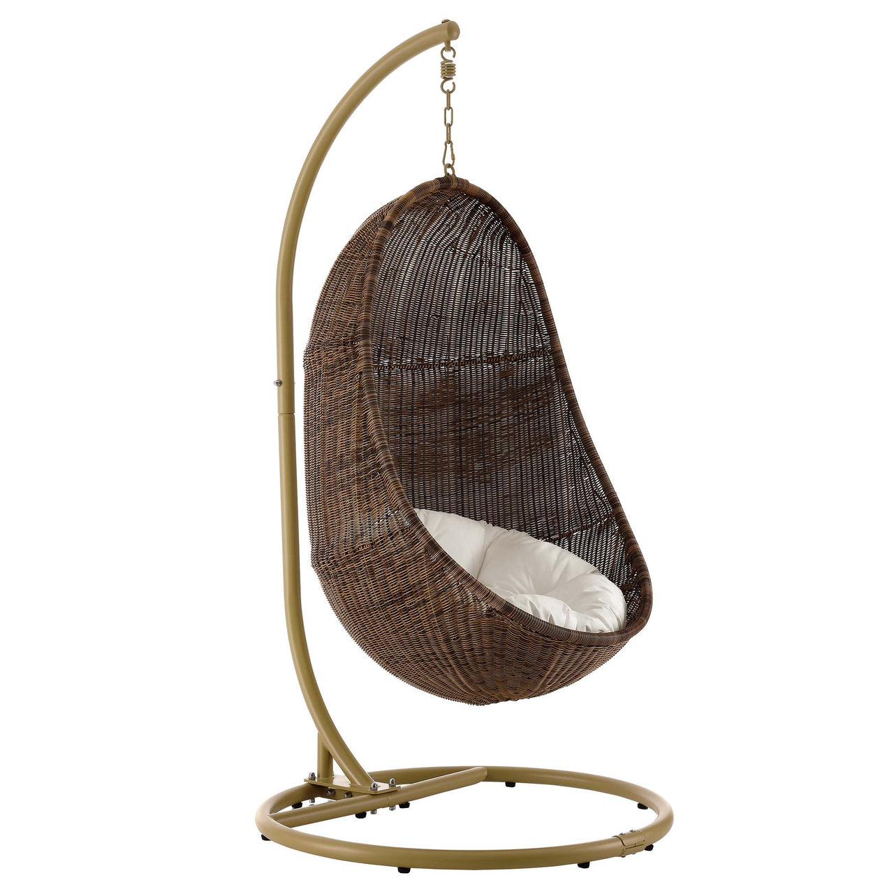 Alquessa Swing Chair w/ Stand, Coffee & White