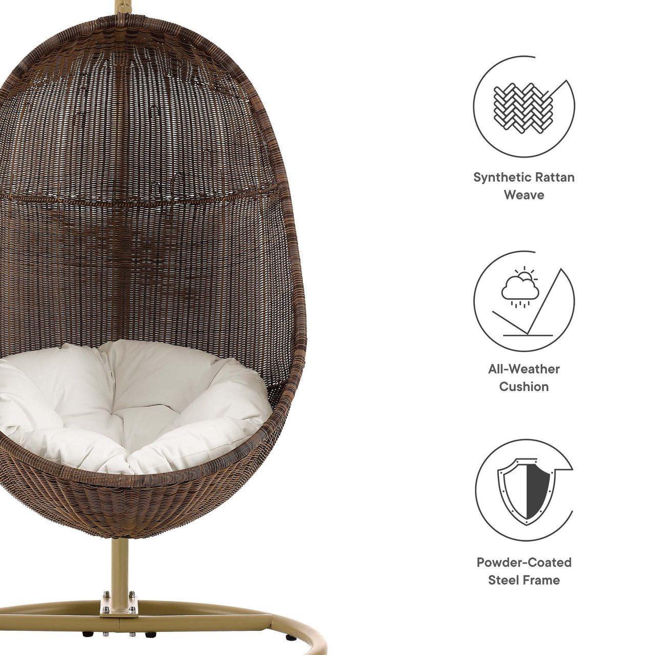 Alquessa Swing Chair w/ Stand, Coffee & White
