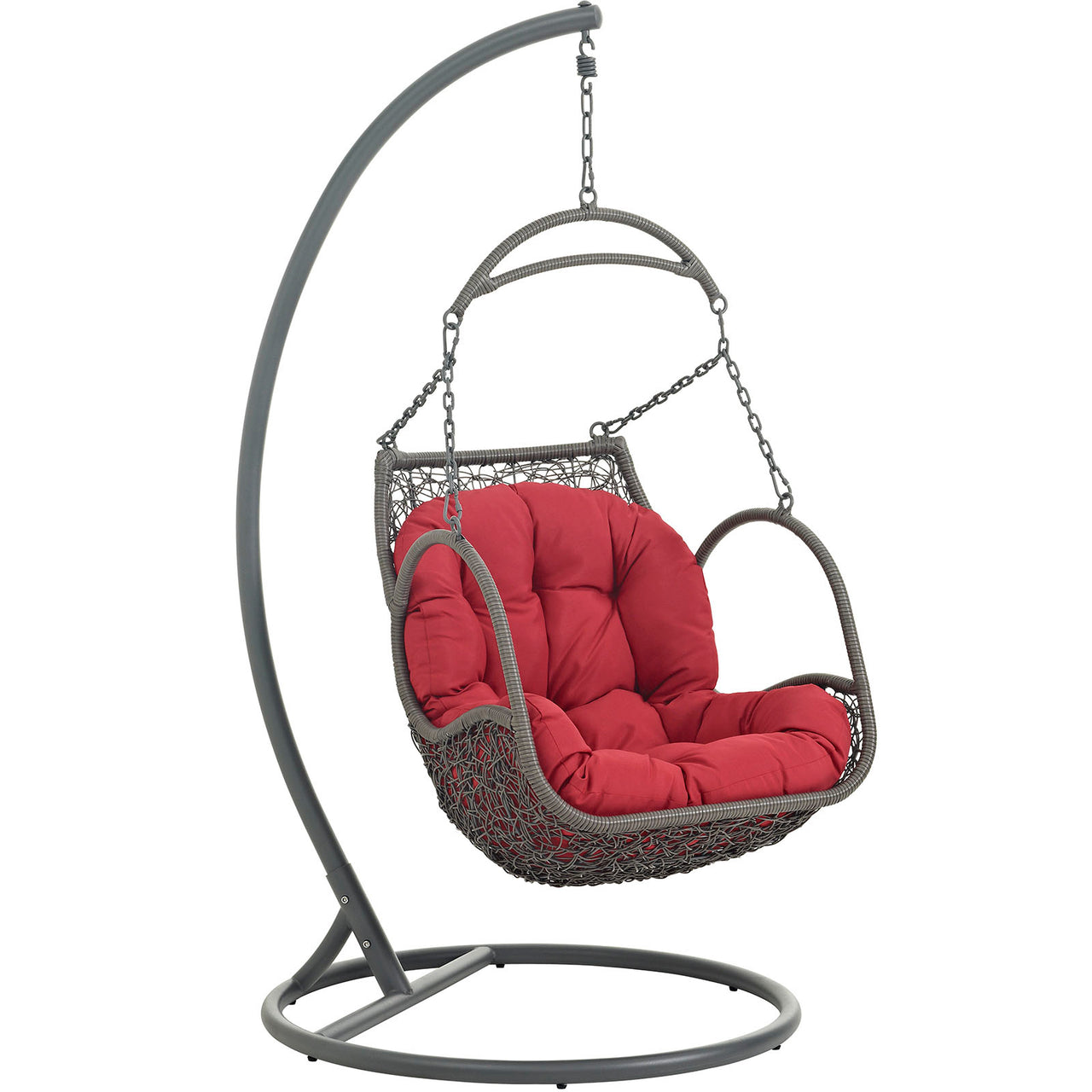 Arbor Outdoor Patio Wood Swing Chair, Red