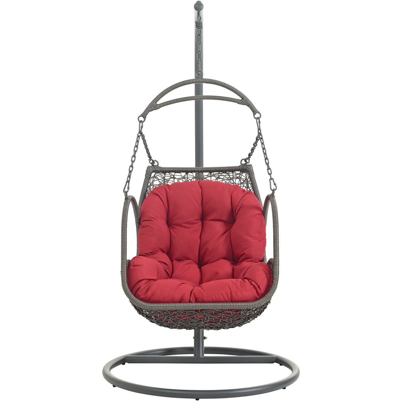 Arbor Outdoor Patio Wood Swing Chair, Red