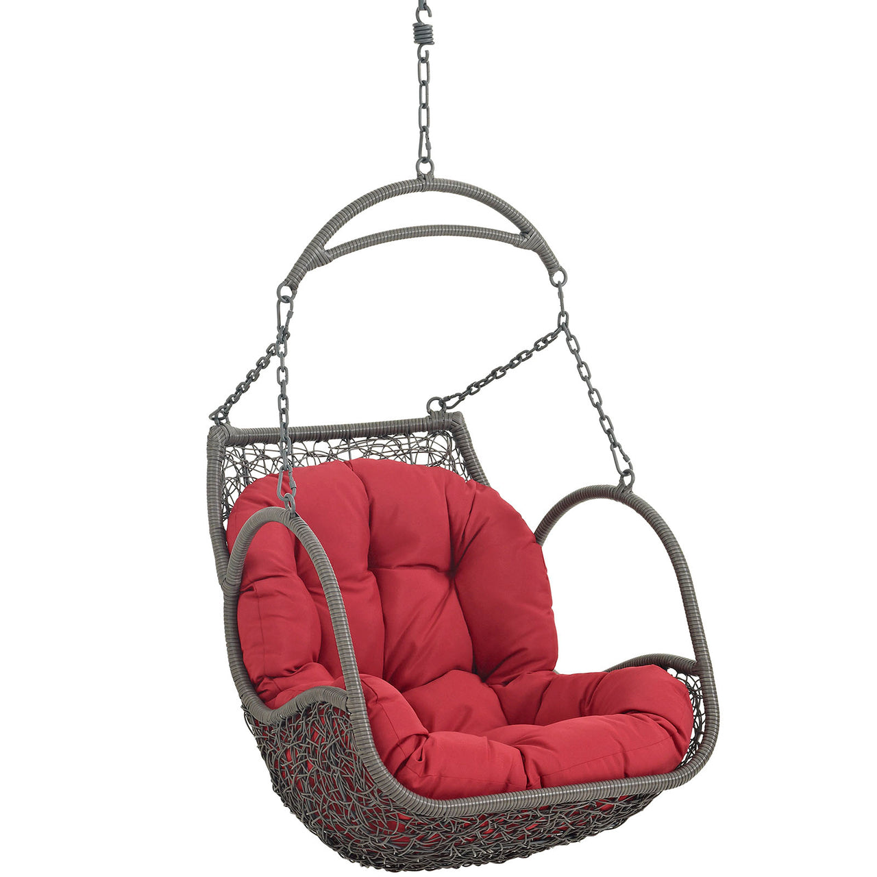 Arbor Outdoor Patio Wood Swing Chair, Red