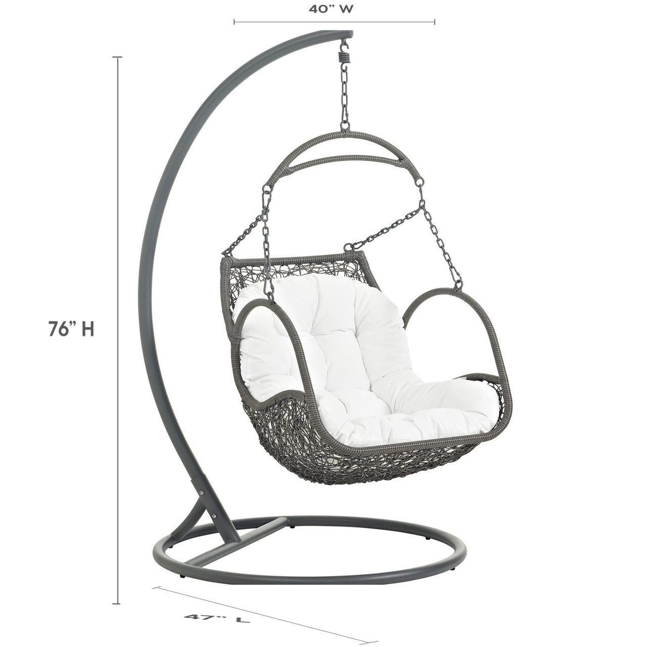 Arbor Outdoor Patio Wood Swing Chair, White