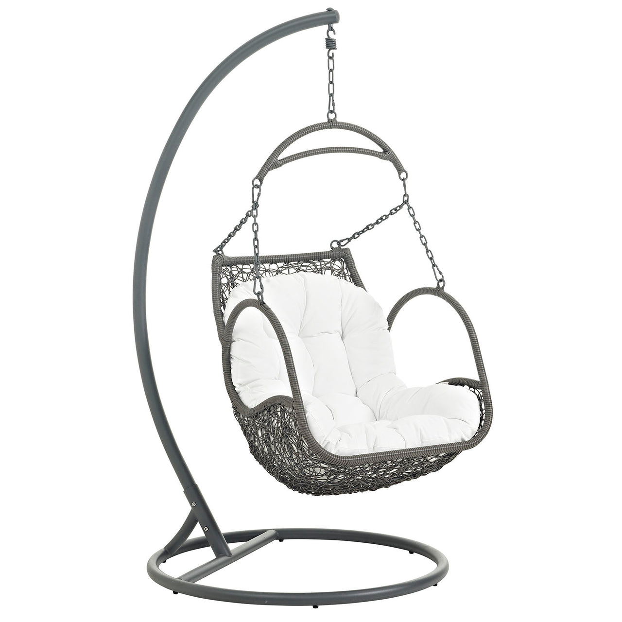 Arbor Outdoor Patio Wood Swing Chair, White