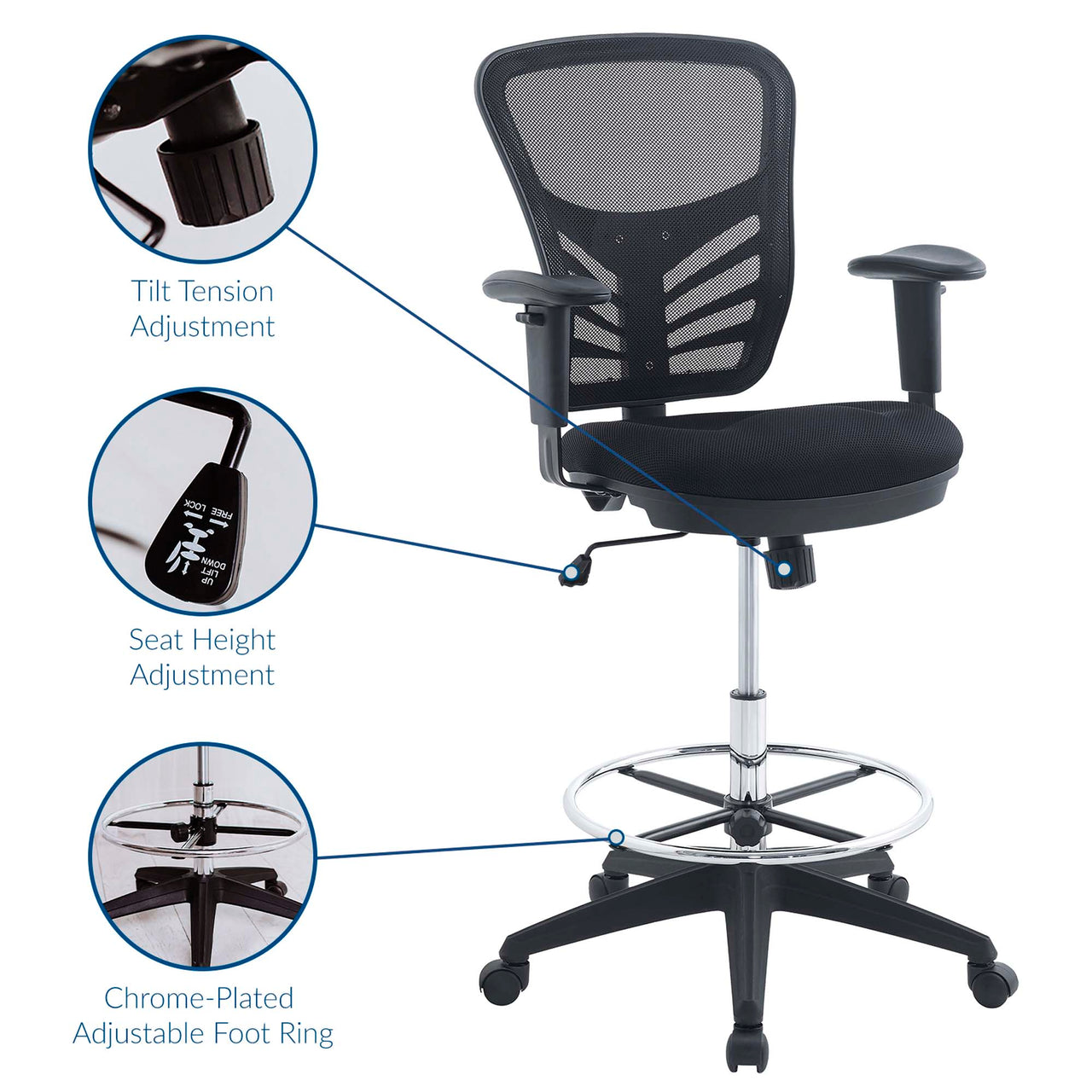 Articulate Drafting Chair, Black