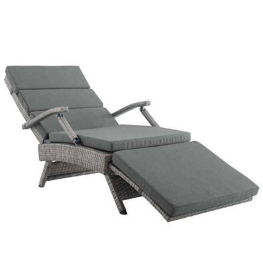 Seluna Alfresco Chaise Lounge, Light Gray & Charcoal