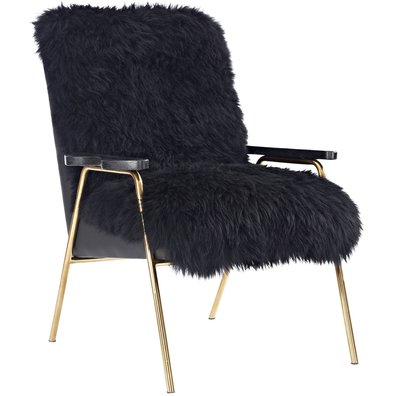 Sylvenor Woolen Pelt Accent Chair, Black