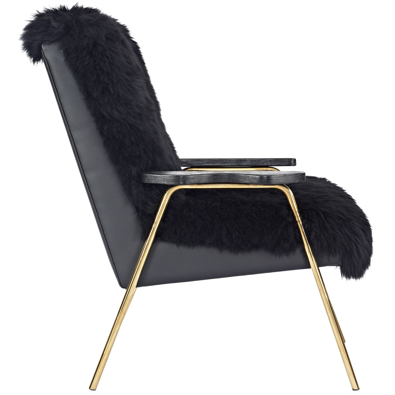 Sylvenor Woolen Pelt Accent Chair, Black
