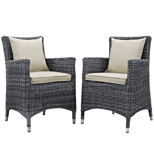 Invocation 2-Piece Alfresco Sunbrella® Dining Set, Antique Canvas Beige