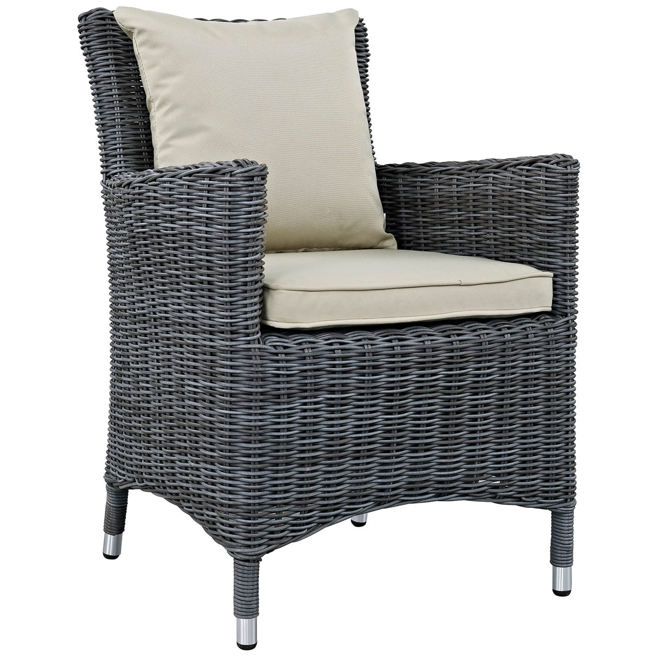 Summon 2 Piece Outdoor Patio Sunbrella® Dining Set, Antique Canvas Beige
