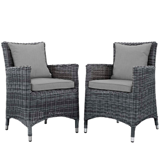 Invocation 2-Piece Alfresco Sunbrella® Dining Set, Canvas Gray