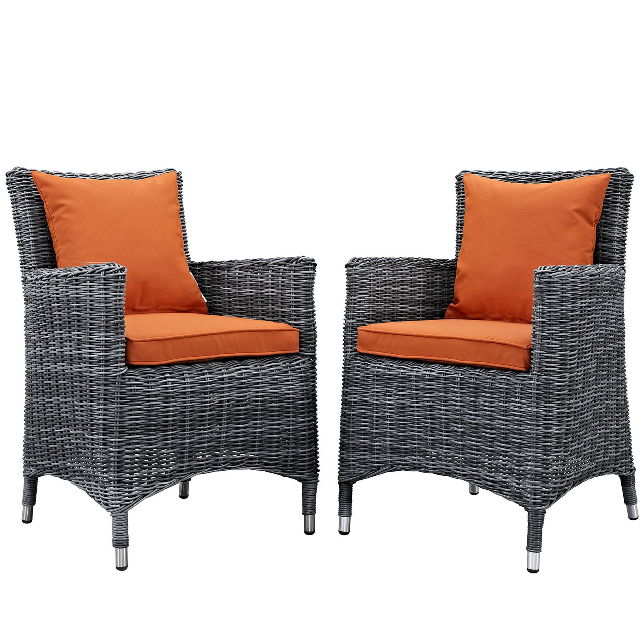 Summon 2 Piece Outdoor Patio Sunbrella® Dining Set, Canvas Tuscan