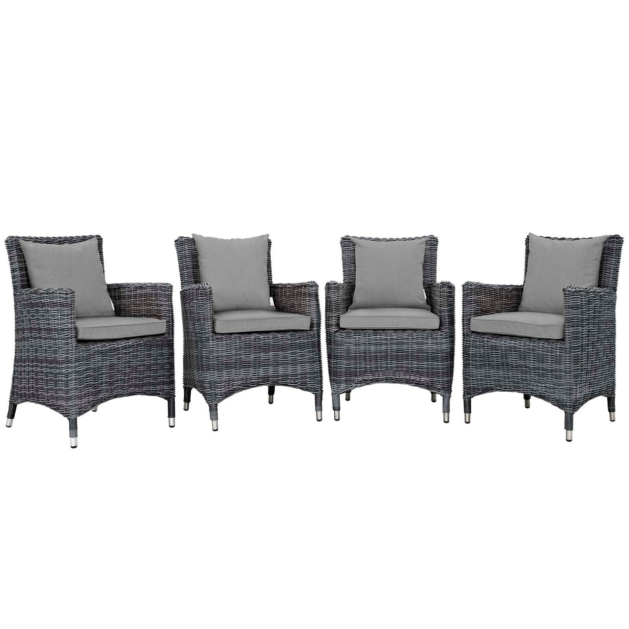 Invocation 4-Piece Alfresco Sunbrella® Dining Set, Canvas Gray