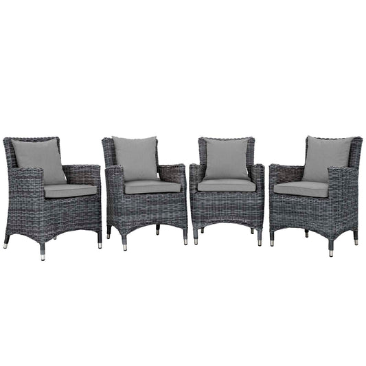 Invocation 4-Piece Alfresco Sunbrella® Dining Set, Canvas Gray