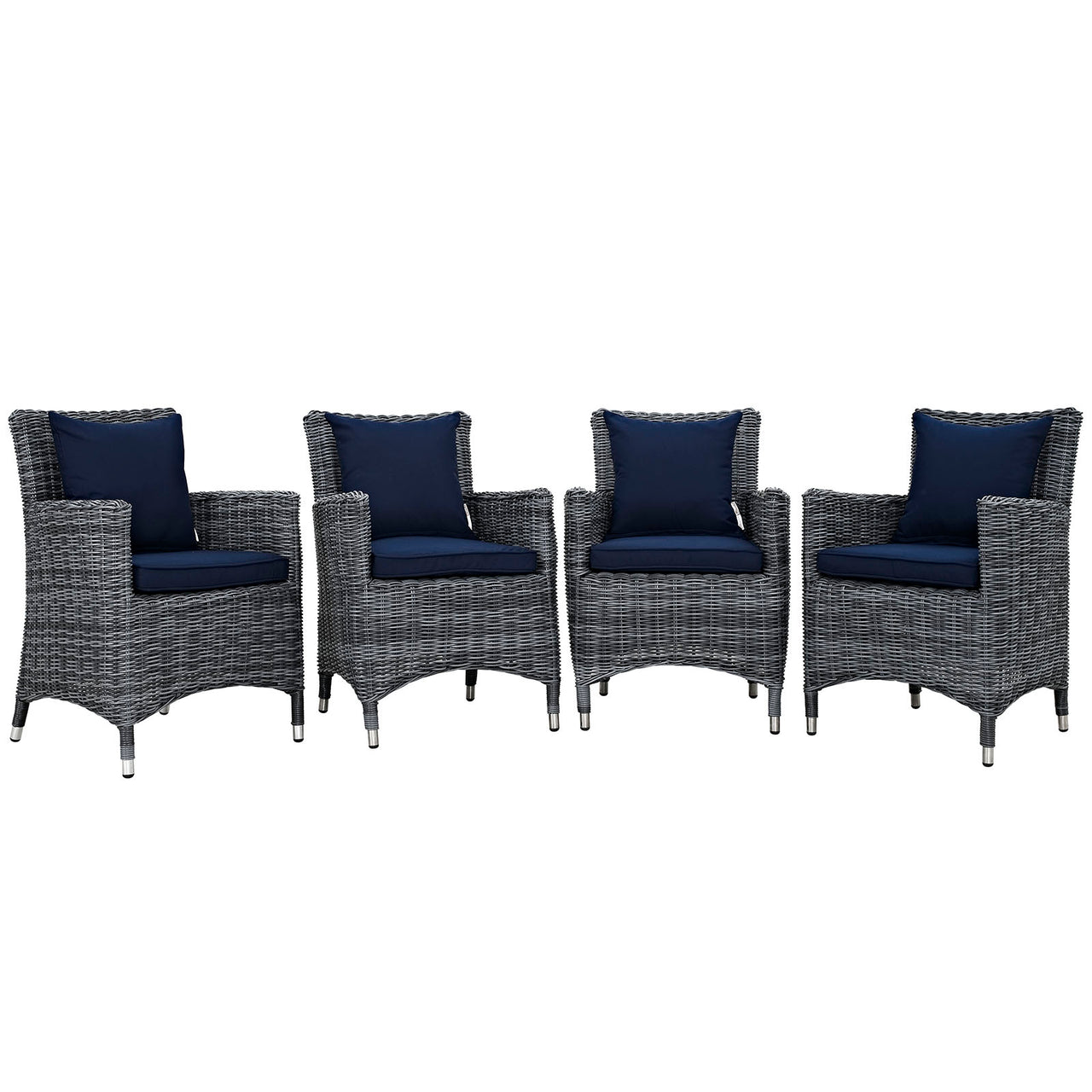 Invocation 4-Piece Alfresco Sunbrella® Dining Set, Canvas Navy