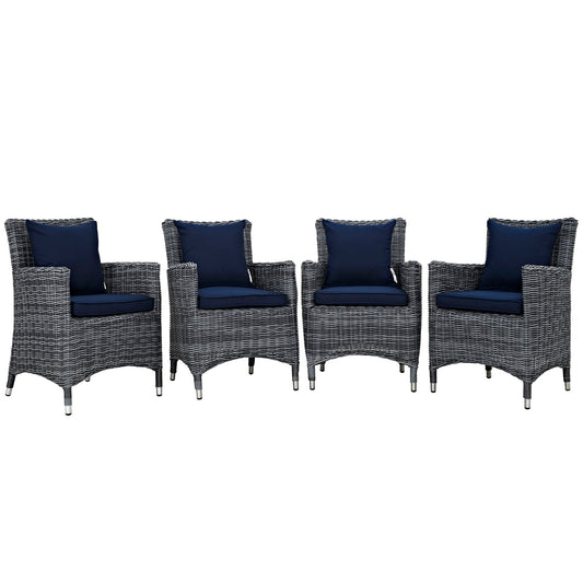 Invocation 4-Piece Alfresco Sunbrella® Dining Set, Canvas Navy