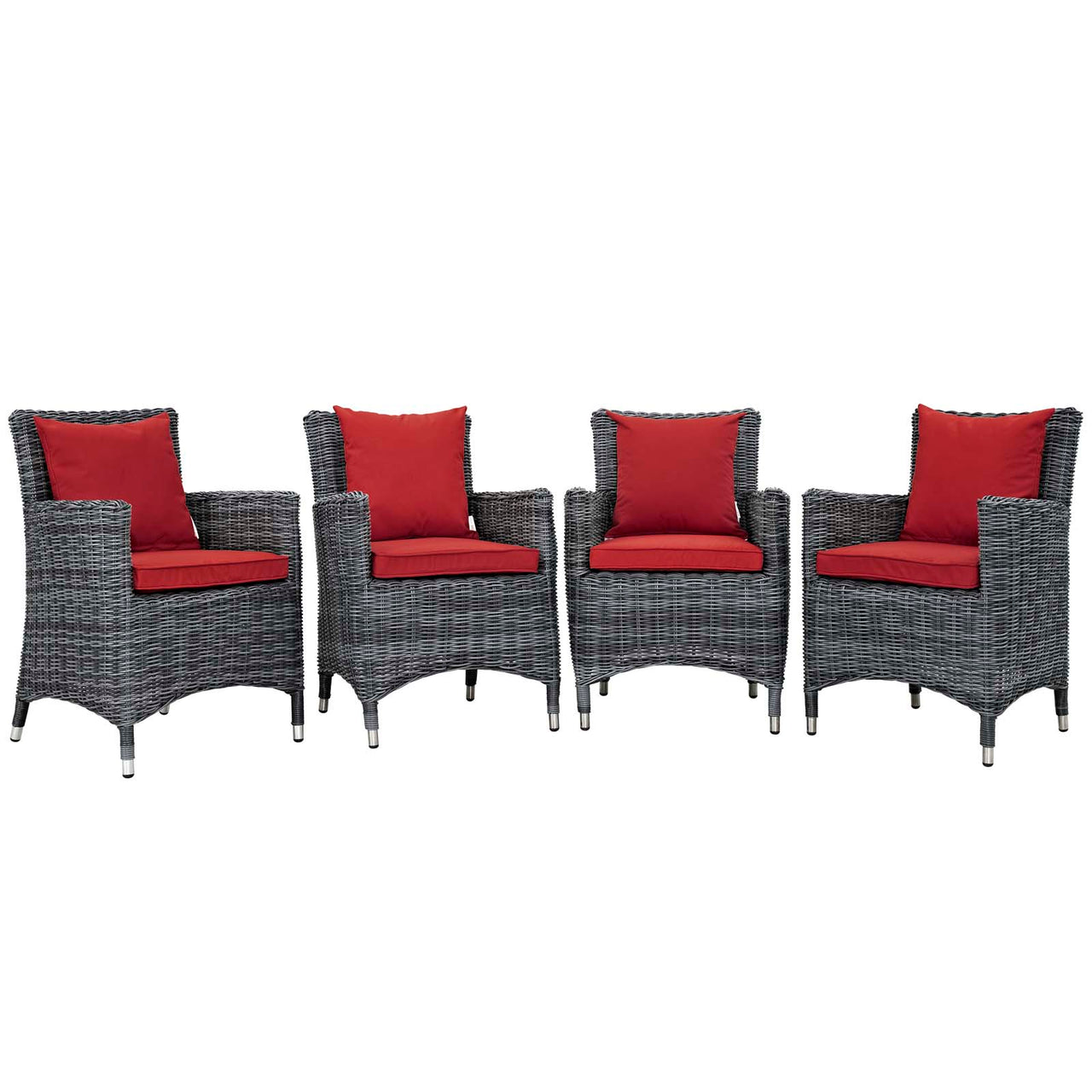 Invocation 4-Piece Alfresco Sunbrella® Dining Set, Canvas Red