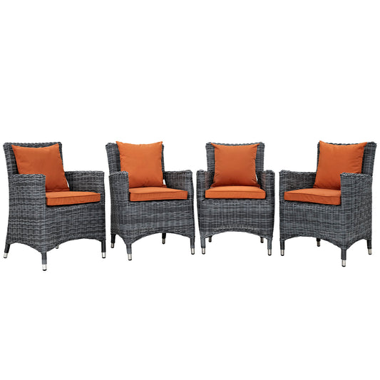 Invocation 4-Piece Alfresco Sunbrella® Dining Set, Canvas Tuscan