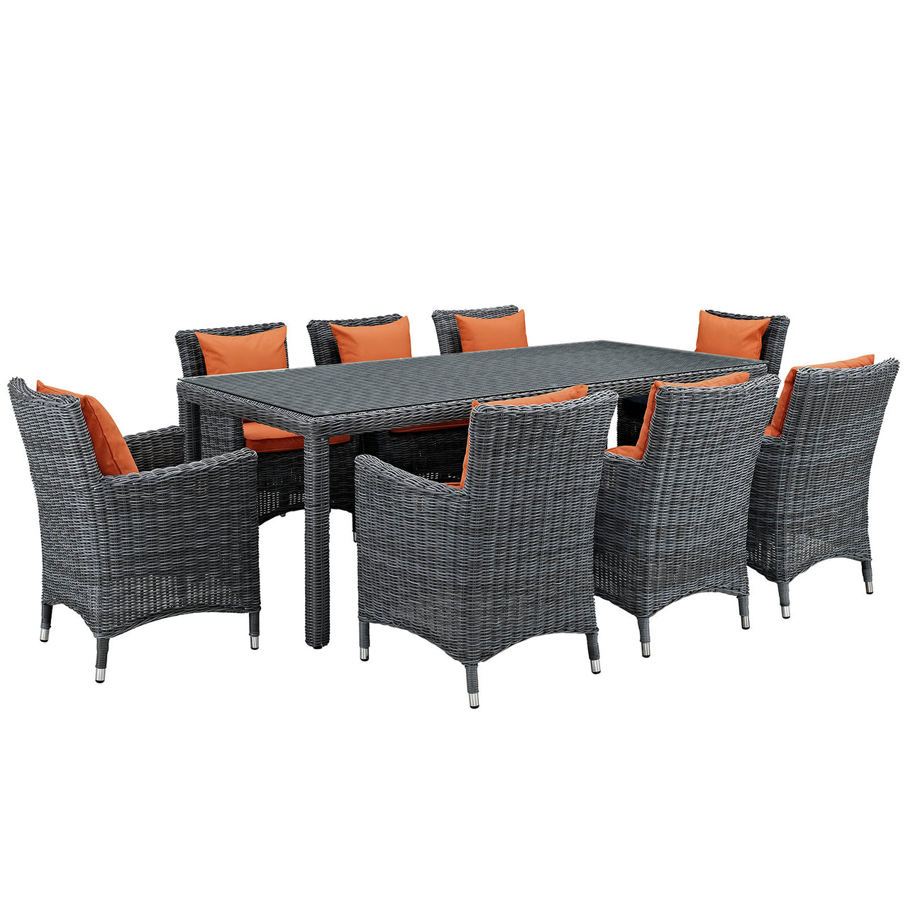 Invocation 9-Piece Alfresco Sunbrella® Dining Set, Canvas Tuscan