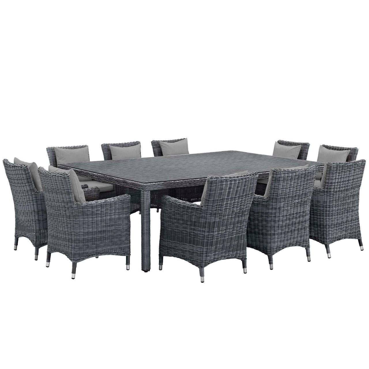 Invocation 11-Piece Alfresco Sunbrella® Dining Set, Canvas Gray