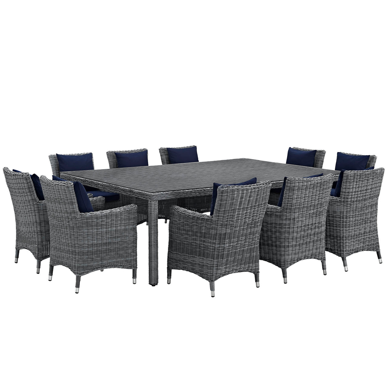 Invocation 11-Piece Alfresco Sunbrella® Dining Set, Canvas Navy