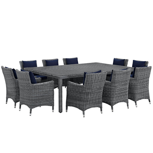 Invocation 11-Piece Alfresco Sunbrella® Dining Set, Canvas Navy