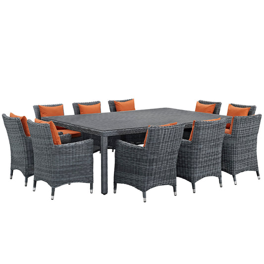 Invocation 11-Piece Alfresco Sunbrella® Dining Set, Canvas Tuscan