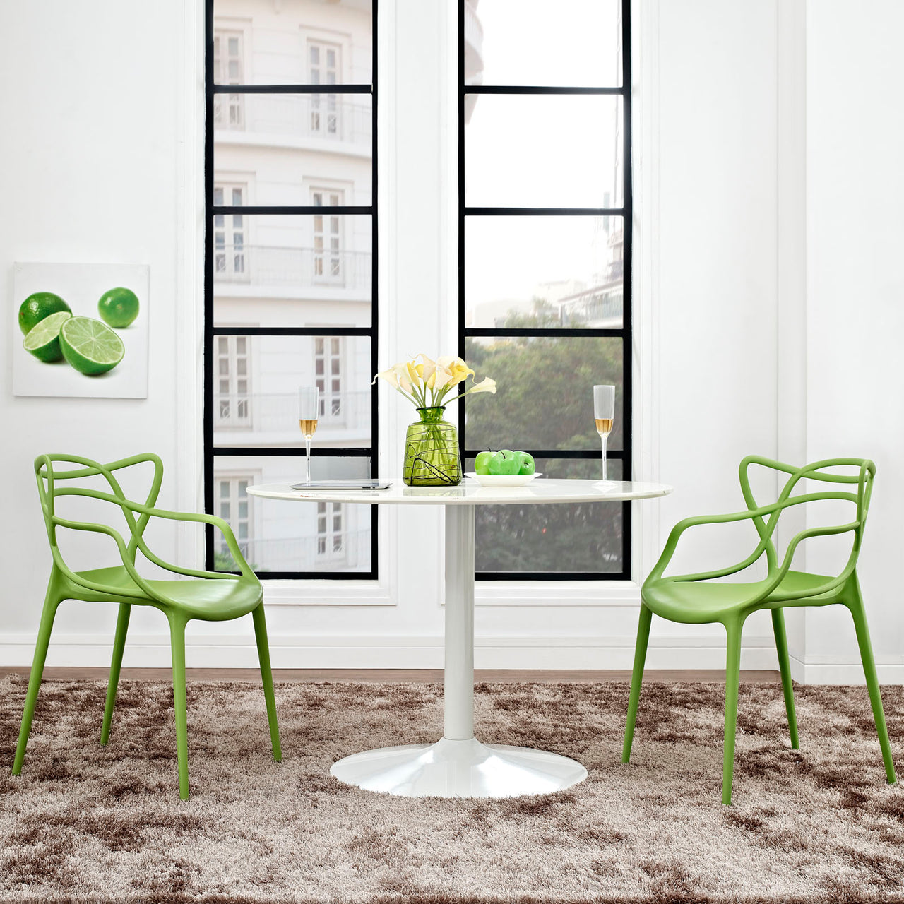 Entangled Dining Set Set of 2, Green