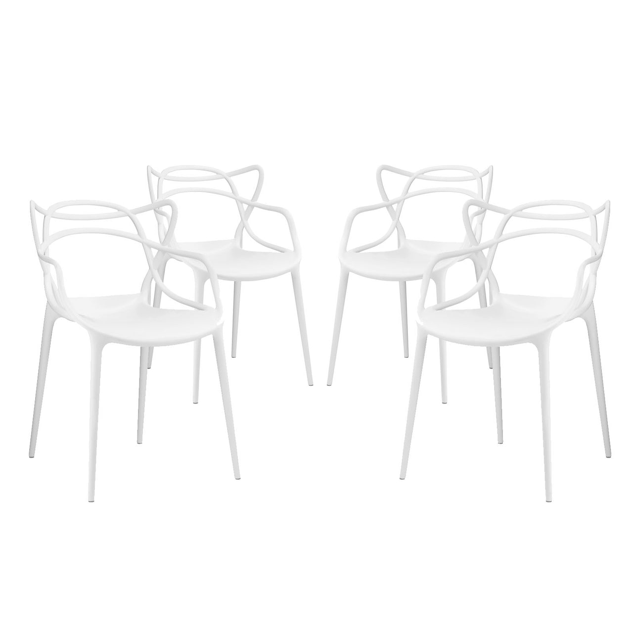 Entangled Dining Set Set of 4, White