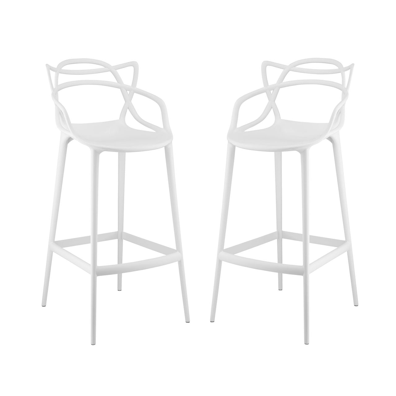 Vine Bar Stool Set of 2, White