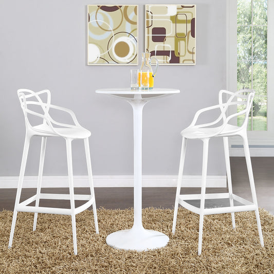 Vine Bar Stool Set of 2, White