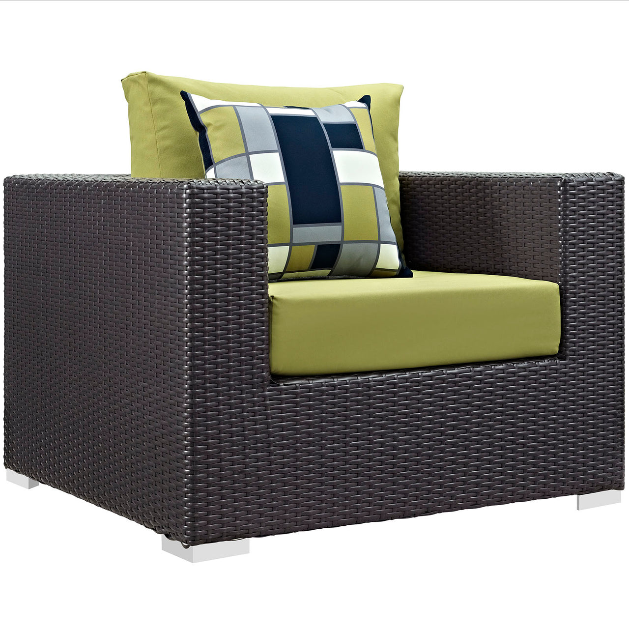 Conversation 3-Piece Alfresco Sofa Set, Espresso & Peridot