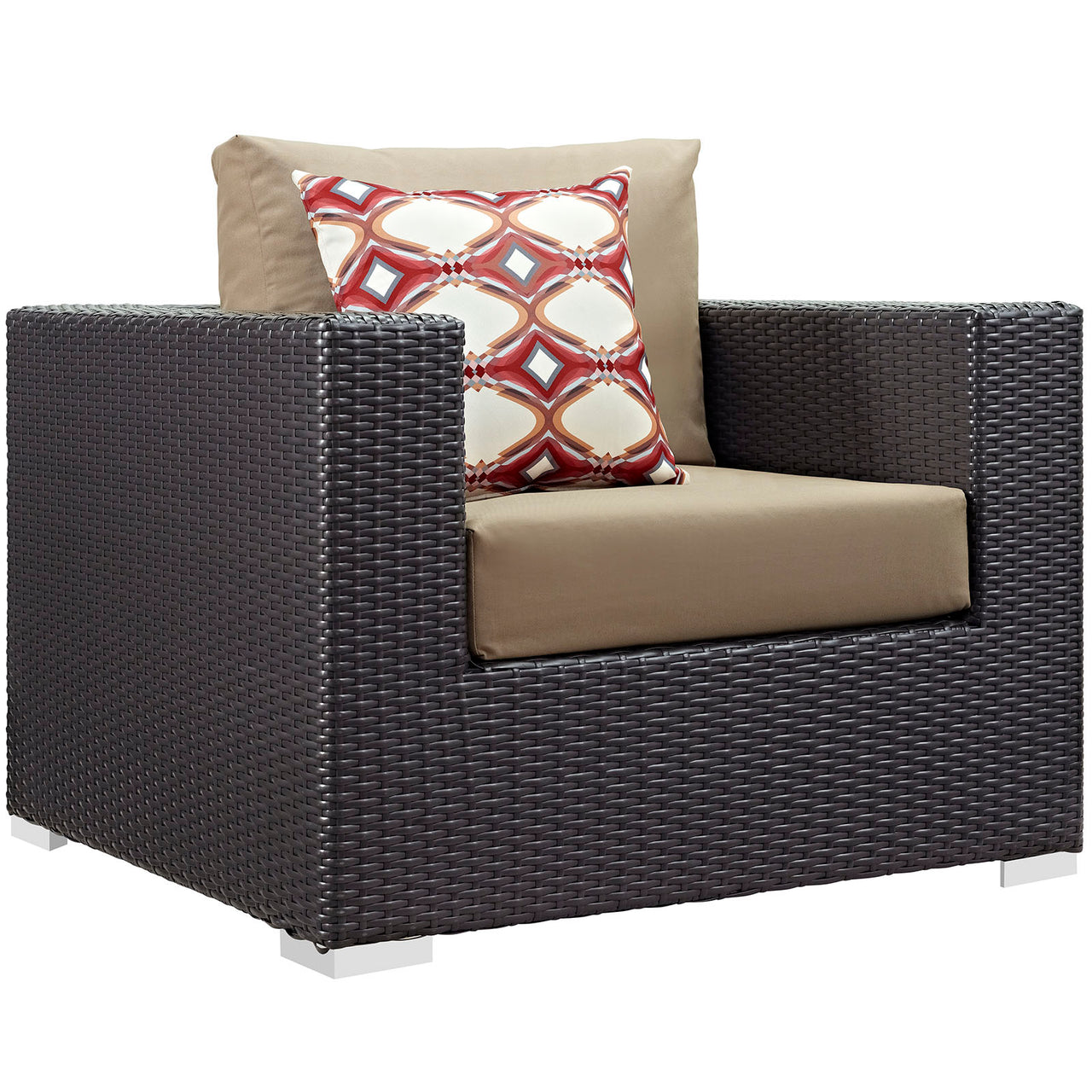 Convene 6 Piece Outdoor Patio Sectional Set, Espresso & Mocha