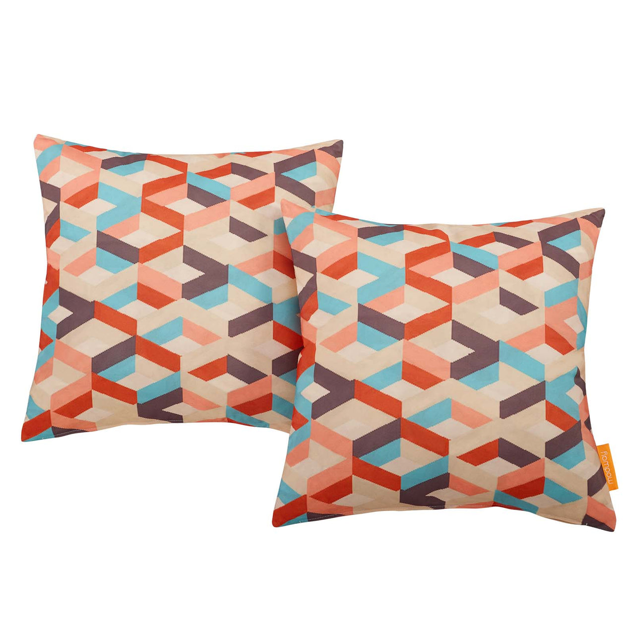 Modway 2 Piece Outdoor Patio Pillow Set, Weave